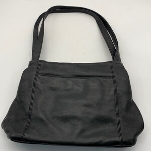 Stone Mountain Black Pebble Leather Shoulder Bag